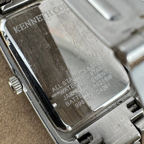 Vintage Kenneth Cole All Stainless Steel Blue Sunburst Dial Silver Accents - Picture 7 of 7